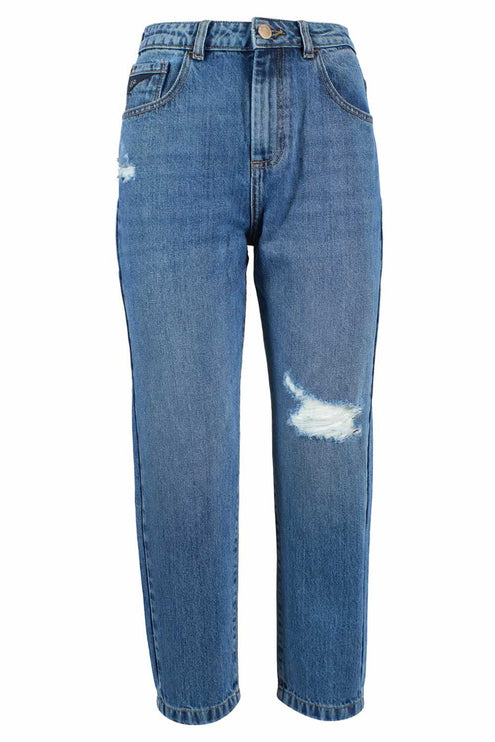 Jeans bleus déchirés pour les femmes