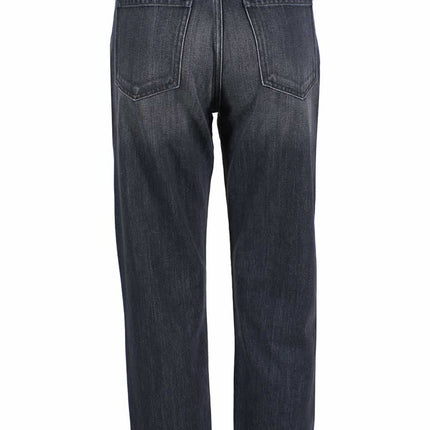 "Black Cotton Women High-Waisted Jean"