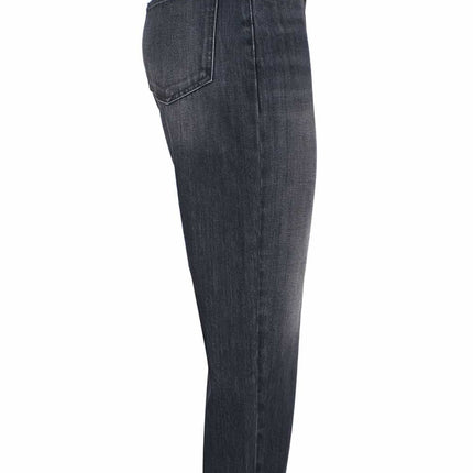 "Black Cotton Women High-Waisted Jean"