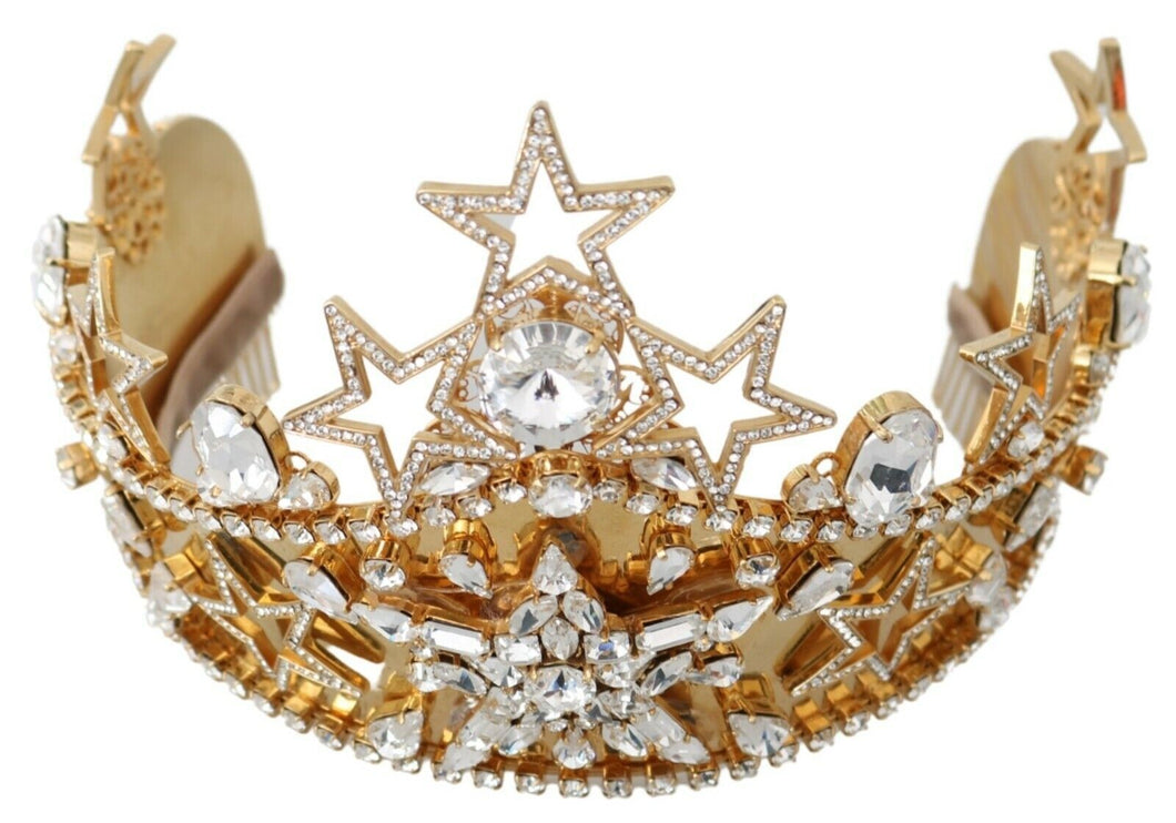 Regaal Kristallen Diadeem Gouden Tiara