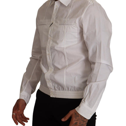 Elegant Italiaans wit katoenen shirt