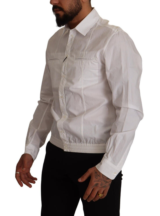 Elegant Italiaans wit katoenen shirt