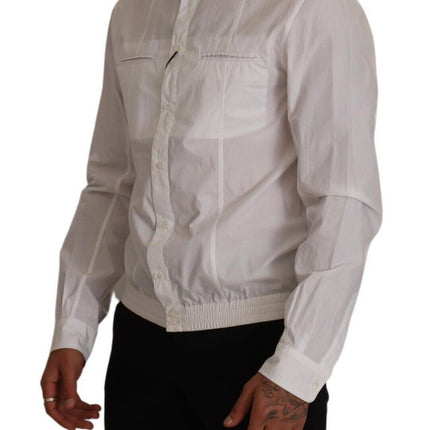 Elegant Italiaans wit katoenen shirt