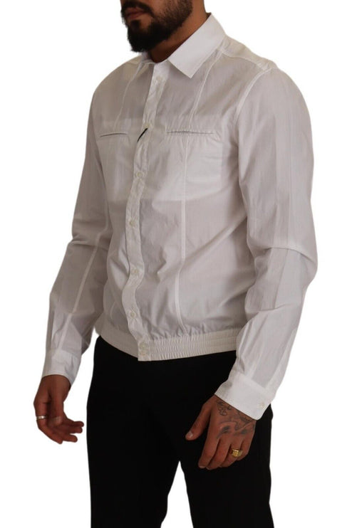 Elegant Italiaans wit katoenen shirt