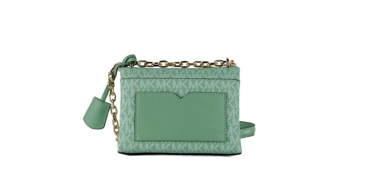 Bolso Crossbody con solapa convertible de PVC Cece Small Sea Green Signature