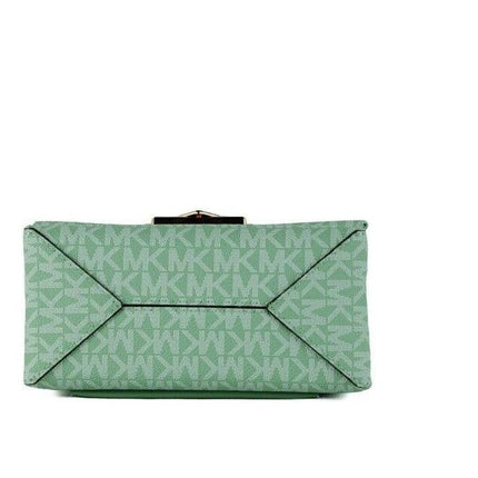 Bolso Crossbody con solapa convertible de PVC Cece Small Sea Green Signature