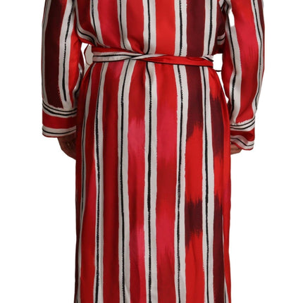 Chic Striped Silk Sleepwear Robe