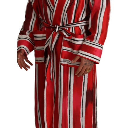 Chic Striped Silk Sleepwear Robe