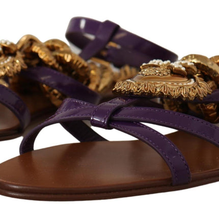 Purple Heart Chain Gladiator Flats