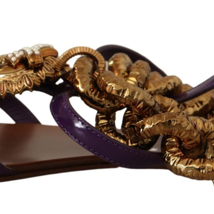 Purple Heart Chain Gladiator Flats