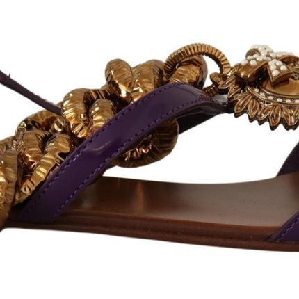 Purple Heart Chain Gladiator Flats