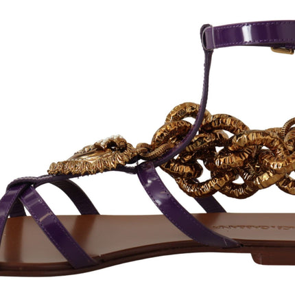 Purple Heart Chain Gladiator Flats