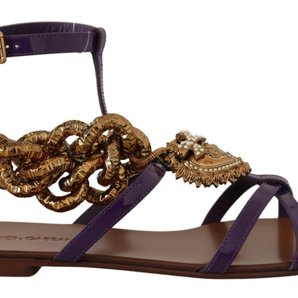 Purple Heart Chain Gladiator Flats