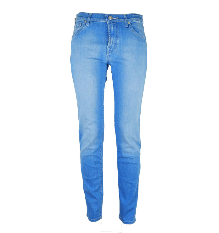 Elegante denim elasticato azzurro