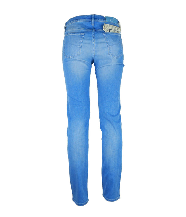 Elegante denim elasticato azzurro