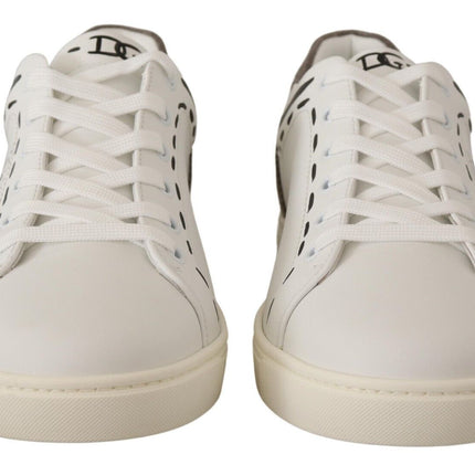 Elegantes zapatillas de deporte casual de cuero blanco