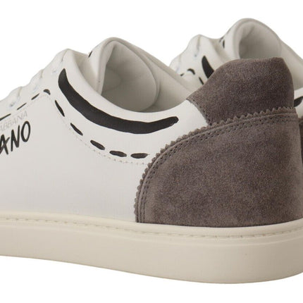 Elegantes zapatillas de deporte casual de cuero blanco