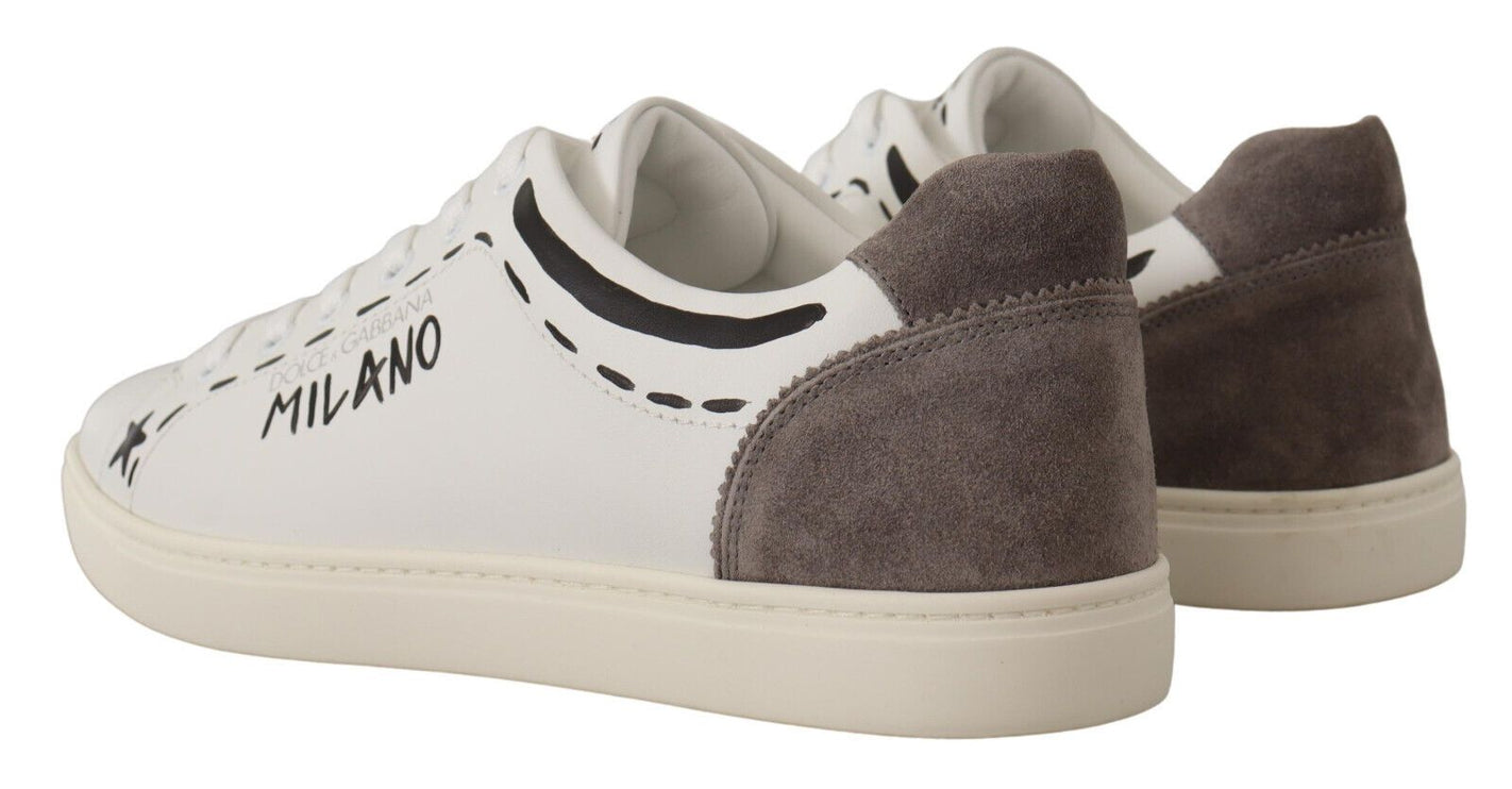 Elegantes zapatillas de deporte casual de cuero blanco