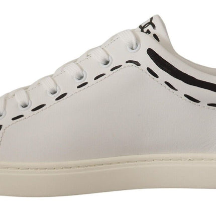 Elegantes zapatillas de deporte casual de cuero blanco