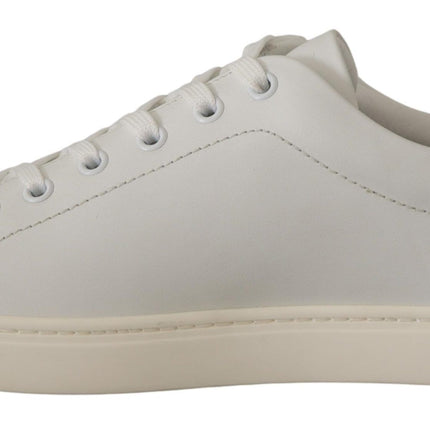 Zapatillas de deporte de techo de cuero blanco elegantes