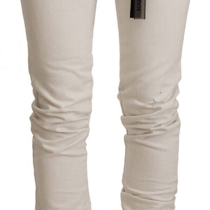 Jeans de ajuste delgados blancos y blancos