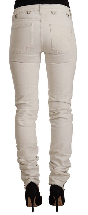 Jeans de ajuste delgados blancos y blancos