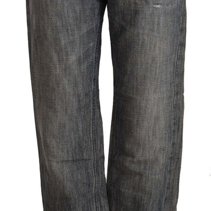 Jeans Ramie-Cotton taglio dritto grigio chic