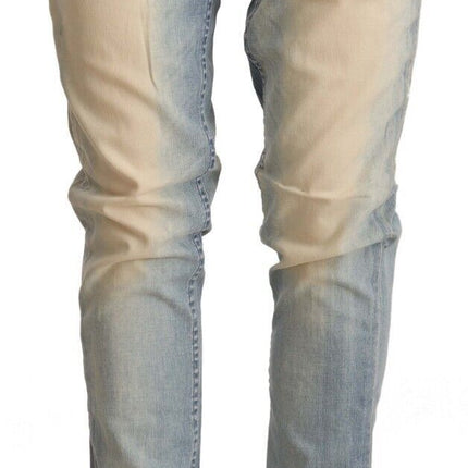 Jeans di cotone magri chic blu chiaro