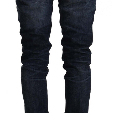 Chic slim fit blu lavato denim