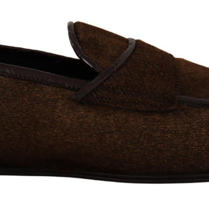 Elegante bruine caiman lederen loafers