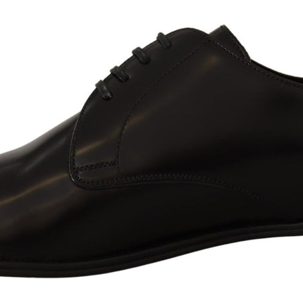 Elegantes zapatos Derby de cuero negro