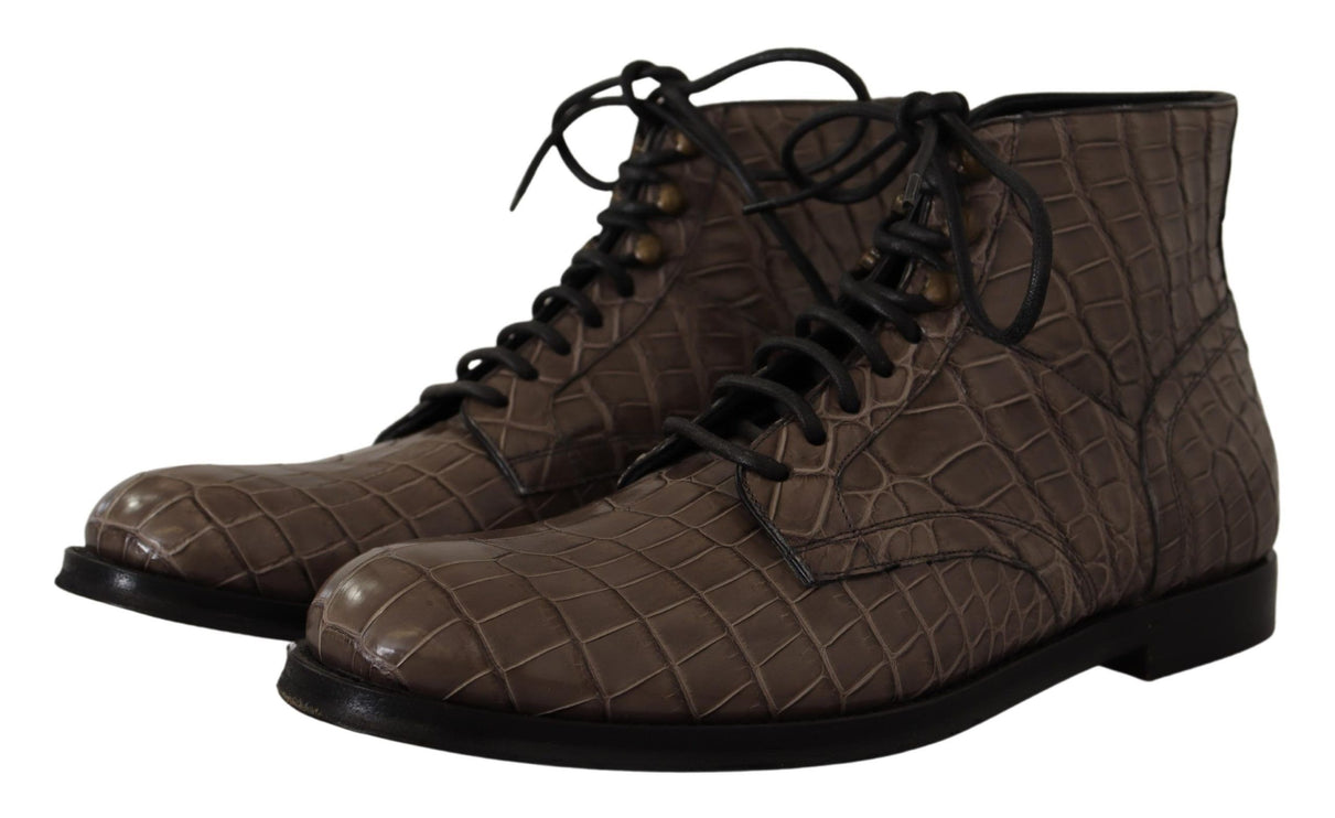 Elegante krokodil derby brogue laarzen