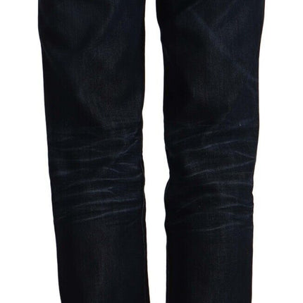 Jeans de cintura mid de color azul oscuro y elegantes