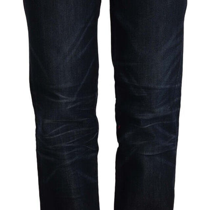 Jeans de cintura mid de color azul oscuro y elegantes