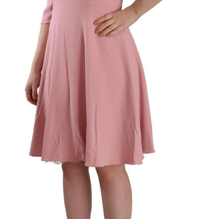 Elegant Pink A-Line Knee Length Dress