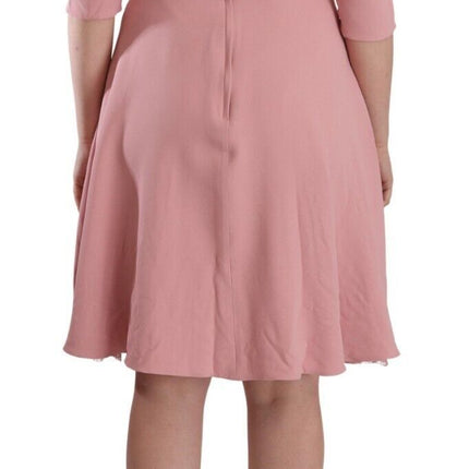 Elegant Pink A-Line Knee Length Dress