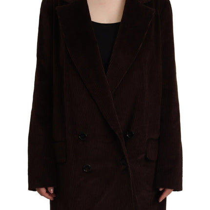 Elegant Burgundy Double-Breasted Trench Coat