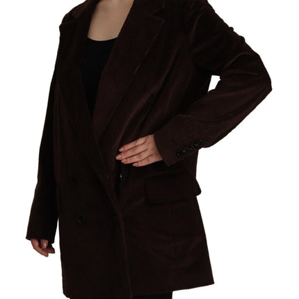 Elegant Burgundy Double-Breasted Trench Coat