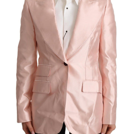 Veste de blazer en soie rose élégante