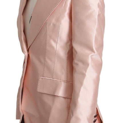 Veste de blazer en soie rose élégante