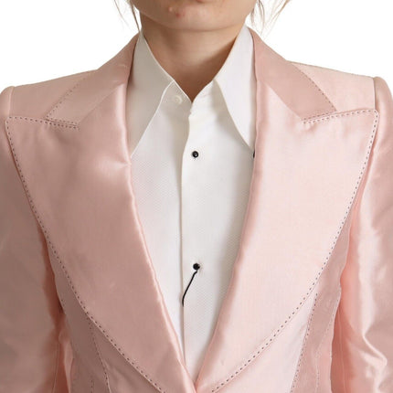 Veste de blazer en soie rose élégante