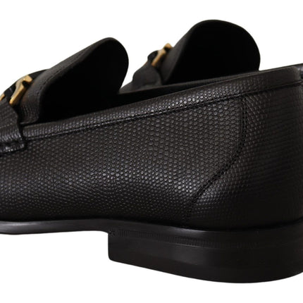 Elegant Black Calf Leather Loafers