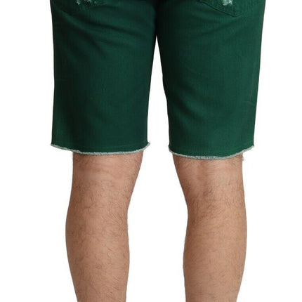 Chique Green Denim Bermuda shorts