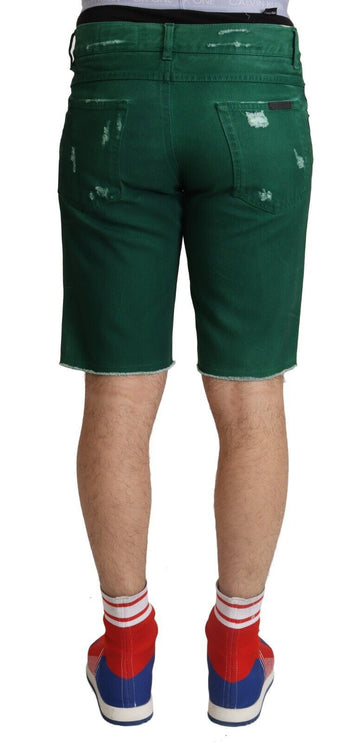 Chique Green Denim Bermuda shorts