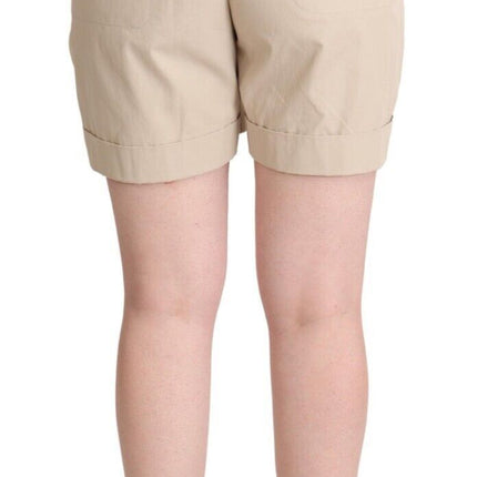 Hoog getailleerde beige vrachtshort