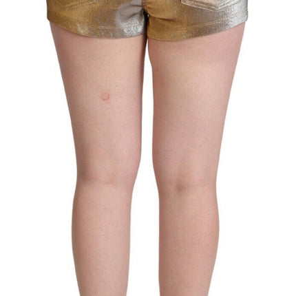 Eleganti pantaloni caldi in oro metallico