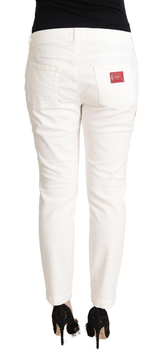 Elegantes jeans blancos delgados