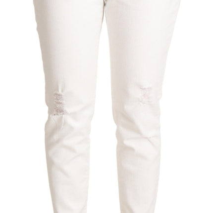 Jean en jean skinny blanc élégant