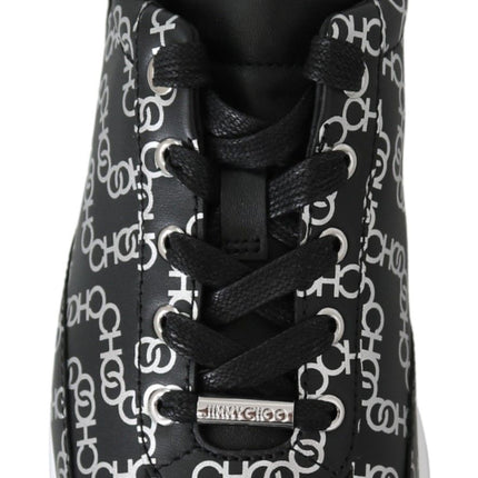 Eleganti sneaker in pelle nera e argento