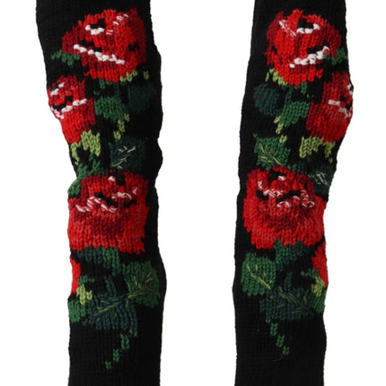 Bottes de chaussettes élégantes avec détail des roses rouges